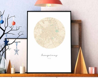 CAMPINAS Brazil map poster wall decor design modern minimal nordic travel bedroom home art vintage retro dorm nursery housewarming