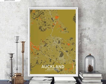 AUCKLAND New Zealand map poster black white Hometown City Print Modern Home Decor Office Decoration Wall Art Dorm Bedroom Gift
