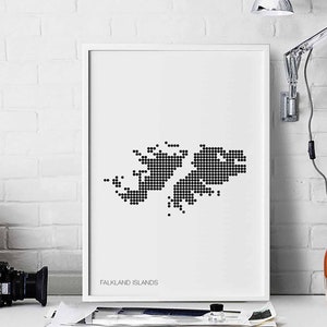 FALKLANDINSELN Karte Poster schwarz weiß Landkarte Design Wandbild Design Wandkunst Design Design Design schweizer skandinavisch skandinavisch elegant elegant elegant elegant Geschenk