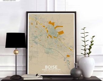 BOISE Idaho USA map poster black white Hometown City Print Modern Home Decor Office Decoration Wall Art Dorm Bedroom Gift