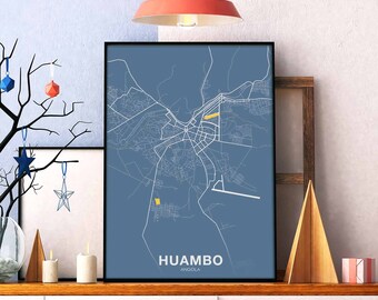 HUAMBO Angola poster color Hometown City Print Modern Home Decor Office Decoration Wall Art Dorm Bedroom Gift