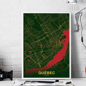 QUÉBEC Canada affiche couleur ville natale ville impression moderne décor à la maison bureau décoration mur art dortoir chambre cadeau