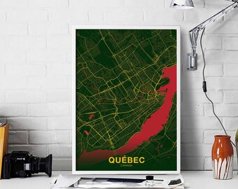 QUEBEC Canada poster color Hometown City Print Modern Home Decor Office Decoration Wall Art Dorm Bedroom Gift