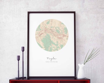TUZLA Bosnia Herzegovina map poster wall decor design modern minimal nordic travel bedroom home art vintage retro dorm nursery