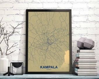 KAMPALA Uganda poster color Hometown City Print Modern Home Decor Office Decoration Wall Art Dorm Bedroom Gift