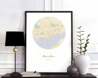 DUNDEE Great Britain UK map poster wall decor design modern minimal nordic travel bedroom home art vintage retro dorm nursery