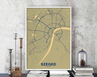 SZEGED Hungary poster color Hometown City Print Modern Home Decor Office Decoration Wall Art Dorm Bedroom Gift
