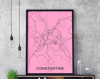 CONSTANTINE  Algeria poster color Hometown City Print Modern Home Decor Office Decoration Wall Art Dorm Bedroom Gift