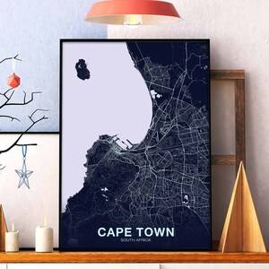Póster de Ciudad del Cabo, Sudáfrica, ciudad natal, impresión en color, decoración moderna para el hogar, decoración de la oficina, arte de pared, dormitorio, regalo