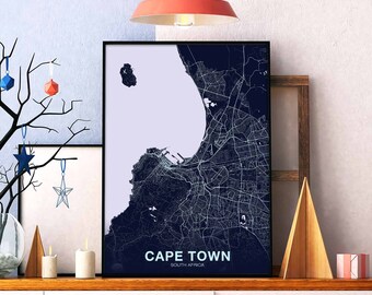 CAPE TOWN South Africa poster color Hometown City Print Modern Home Decor Office Decoration Wall Art Dorm Bedroom Gift