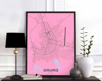 ORURO Bolivia  poster color Hometown City Print Modern Home Decor Office Decoration Wall Art Dorm Bedroom Gift