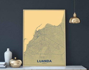LUANDA Angola poster color Hometown City Print Modern Home Decor Office Decoration Wall Art Dorm Bedroom Gift