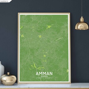 AMMAN Jordan map poster black white Hometown City Print Modern Home Decor Office Decoration Wall Art Dorm Bedroom Gift
