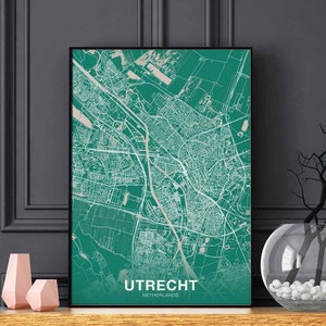 UTRECHT Nederland poster kleur Woonplaats Stad Print Modern Home Decor Kantoor Decoratie Wall Art Slaapzaal Slaapkamer Cadeau