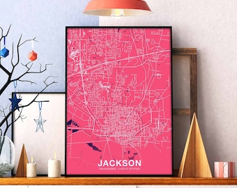 JACKSON Tennessee TN USA poster color Hometown City Print Modern Home Decor Office Decoration Wall Art Dorm Bedroom Gift