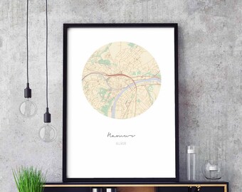 NAMUR Belgium map poster wall decor design modern minimal nordic travel bedroom home art vintage retro dorm nursery housewarming