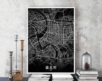 TAIPEI Taiwan map poster Hometown City Print Modern Home Decor Office Decoration Wall Art Dorm Bedroom Gift