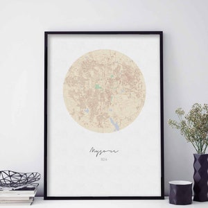 MYSORE India map poster wall decor design modern minimal nordic travel bedroom home art vintage retro dorm nursery housewarming