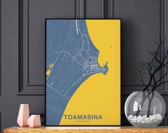 TOAMASINA Madagascar poster color Hometown City Print Modern Home Decor Office Decoration Wall Art Dorm Bedroom Gift