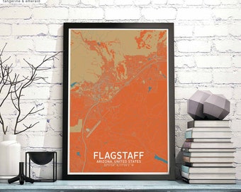FLAGSTAFF Arizona USA map poster black white Hometown City Print Modern Home Decor Office Decoration Wall Art Dorm Bedroom Gift