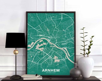 ARNHEM Netherlands Holland map poster color Hometown City Print Modern Home Decor Office Decoration Wall Art Dorm Bedroom Gift