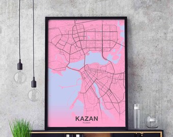 KAZAN Russia poster color Hometown City Print Modern Home Decor Office Decoration Wall Art Dorm Bedroom Gift
