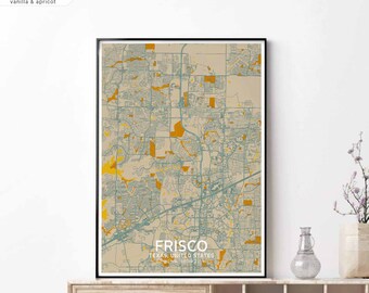 FRISCO Texas usa map poster black white Hometown City Print Modern Home Decor Office Decoration Wall Art Dorm Bedroom Gift