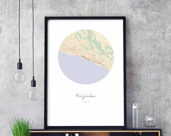 RIJEKA Croatia map poster wall decor design modern minimal nordic travel bedroom home art vintage retro dorm nursery housewarming