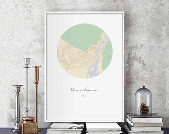 HARIDWAR India map poster wall decor design modern minimal nordic travel bedroom home art vintage retro dorm nursery housewarming
