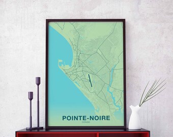 POINTE-NOIRE Congo poster color Hometown City Print Modern Home Decor Office Decoration Wall Art Dorm Bedroom Gift
