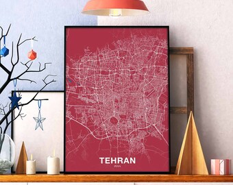 TEHRAN Iran poster color Hometown City Print Modern Home Decor Office Decoration Wall Art Dorm Bedroom Gift