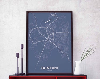 SUNYANI Ghana poster color Hometown City Print Modern Home Decor Office Decoration Wall Art Dorm Bedroom Gift