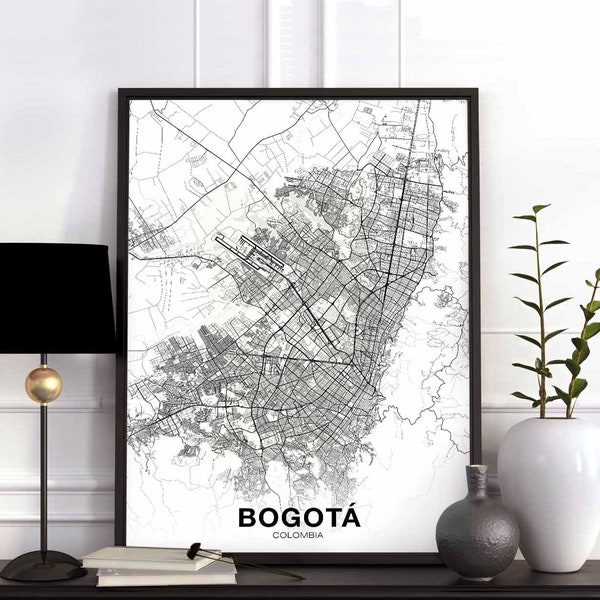 BOGOTA Kolumbien Karte Poster Hometown City Print Modern Home Decor Büro Dekoration Wand Kunst Schlafsaal Schlafzimmer Geschenk