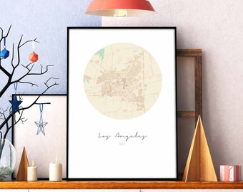 LOS ANGELES Chile map poster wall decor design modern minimal nordic travel bedroom home art vintage retro dorm nursery housewarming