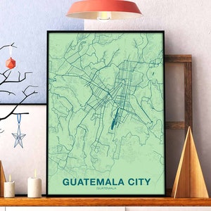 CIDADE DA GUATEMALA Guatemala pôster colorido Cidade natal Impressão moderna Decoração para casa Decoração para escritório Arte de parede Dormitório Quarto Presente