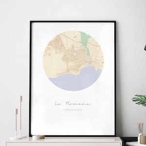 LA ROMANA République dominicaine carte affiche décoration murale design moderne minimal nordique voyage chambre maison art vintage rétro dortoir pépinière
