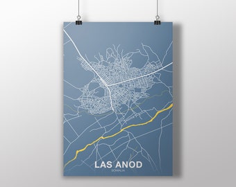 LAS ANOD Somalia poster color Hometown City Print Modern Home Decor Office Decoration Wall Art Dorm Bedroom Gift