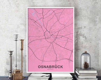 OSNABRUCK Germany poster color Hometown City Print Modern Home Decor Office Decoration Wall Art Dorm Bedroom Gift