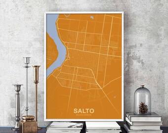 SALTO Uruguay poster color Hometown City Print Modern Home Decor Office Decoration Wall Art Dorm Bedroom Gift
