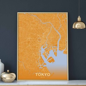 TOKYO japon carte affiche couleur ville natale ville impression moderne décor à la maison bureau décoration mur art dortoir chambre cadeau