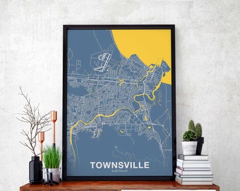 TOWNSVILLE Australia poster color Hometown City Print Modern Home Decor Office Decoration Wall Art Dorm Bedroom Gift