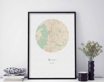 GERA Germany map poster wall decor design modern minimal nordic travel bedroom home art vintage retro dorm nursery housewarming