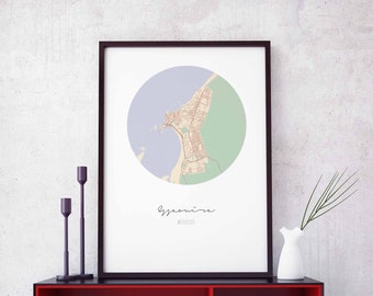 ESSAOUIRA Morocco map poster wall decor design modern minimal nordic travel bedroom home art vintage retro dorm nursery housewarming