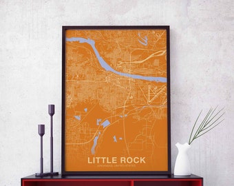 LITTLE ROCK Arkansas AR usa poster color Hometown City Print Modern Home Decor Office Decoration Wall Art Dorm Bedroom Gift
