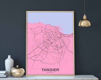 TANGIER Marocco poster color Hometown City Print Modern Home Decor Office Decoration Wall Art Dorm Bedroom Gift