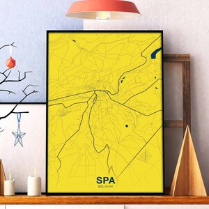 SPA Belgien Poster Farbe Hometown City Print Modernes Wohnkultur Büro Dekoration Wand Kunst Wohnheim Schlafzimmer Geschenk
