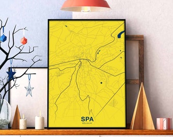 SPA Belgium poster color Hometown City Print Modern Home Decor Office Decoration Wall Art Dorm Bedroom Gift