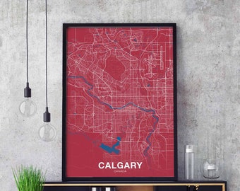 CALGARY Canada poster color Hometown City Print Modern Home Decor Office Decoration Wall Art Dorm Bedroom Gift