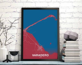 VARADERO Cuba poster color Hometown City Print Modern Home Decor Office Decoration Wall Art Dorm Bedroom Gift