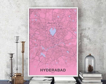 HYDERABAD India poster color Hometown City Print Modern Home Decor Office Decoration Wall Art Dorm Bedroom Gift